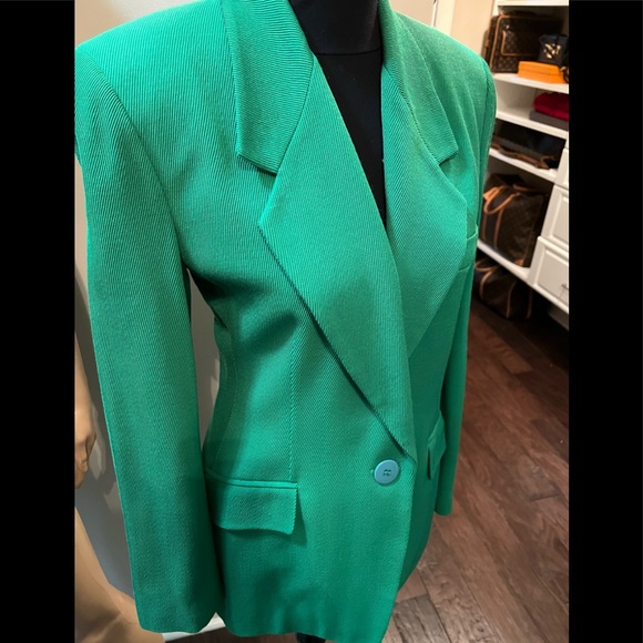 Ellen Tracy Green 2pc single-breasted tailored Blazer and Vest Size10 - Picture 6 of 12